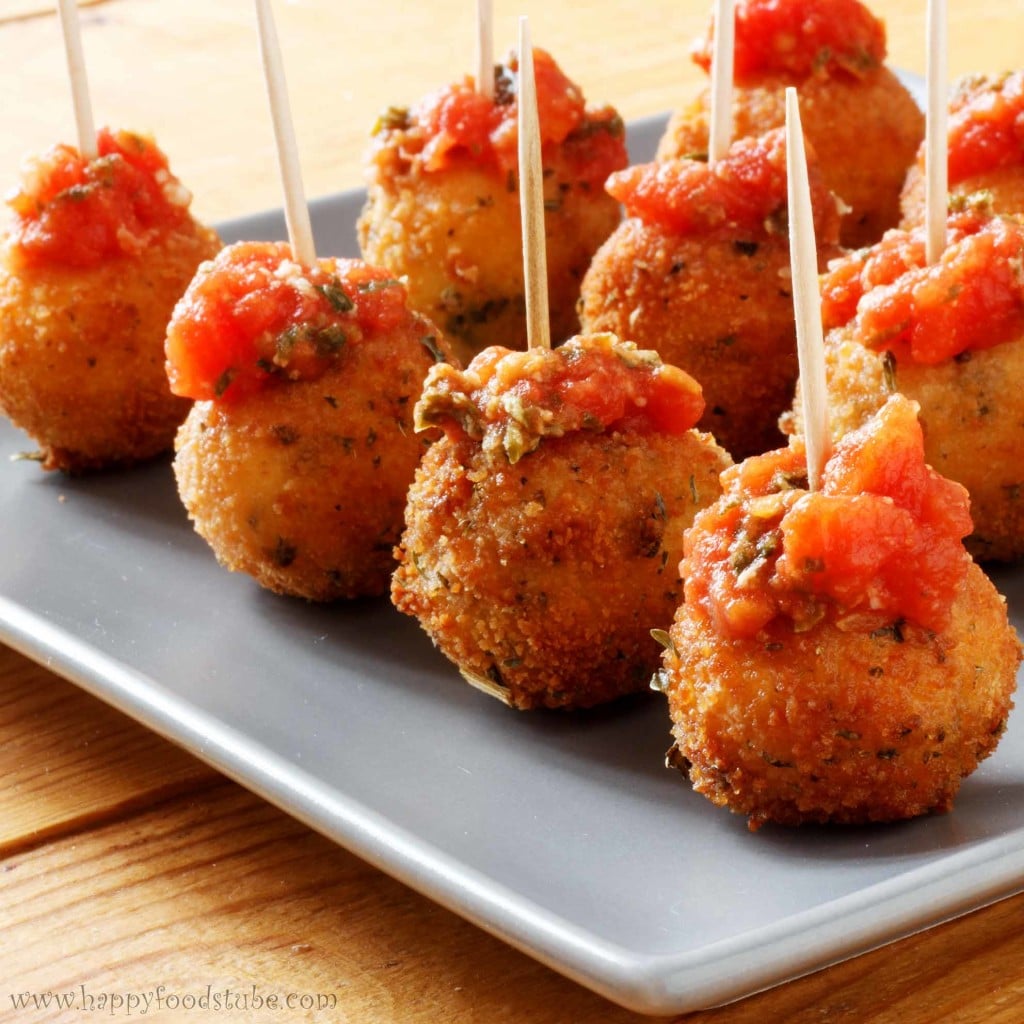 Fried Mozzarella Balls With Homemade Tomato Sauce HappyFoods Tube