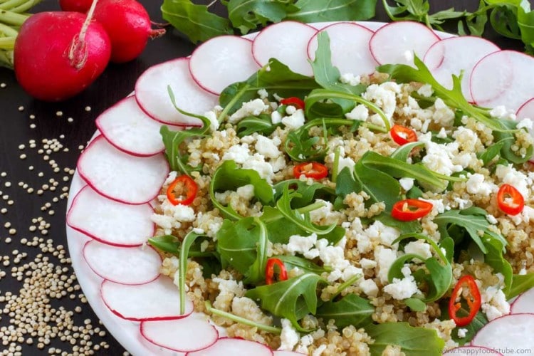 Cold Quinoa Salad with Feta Cheese & Rucola Happy Foods Tube
