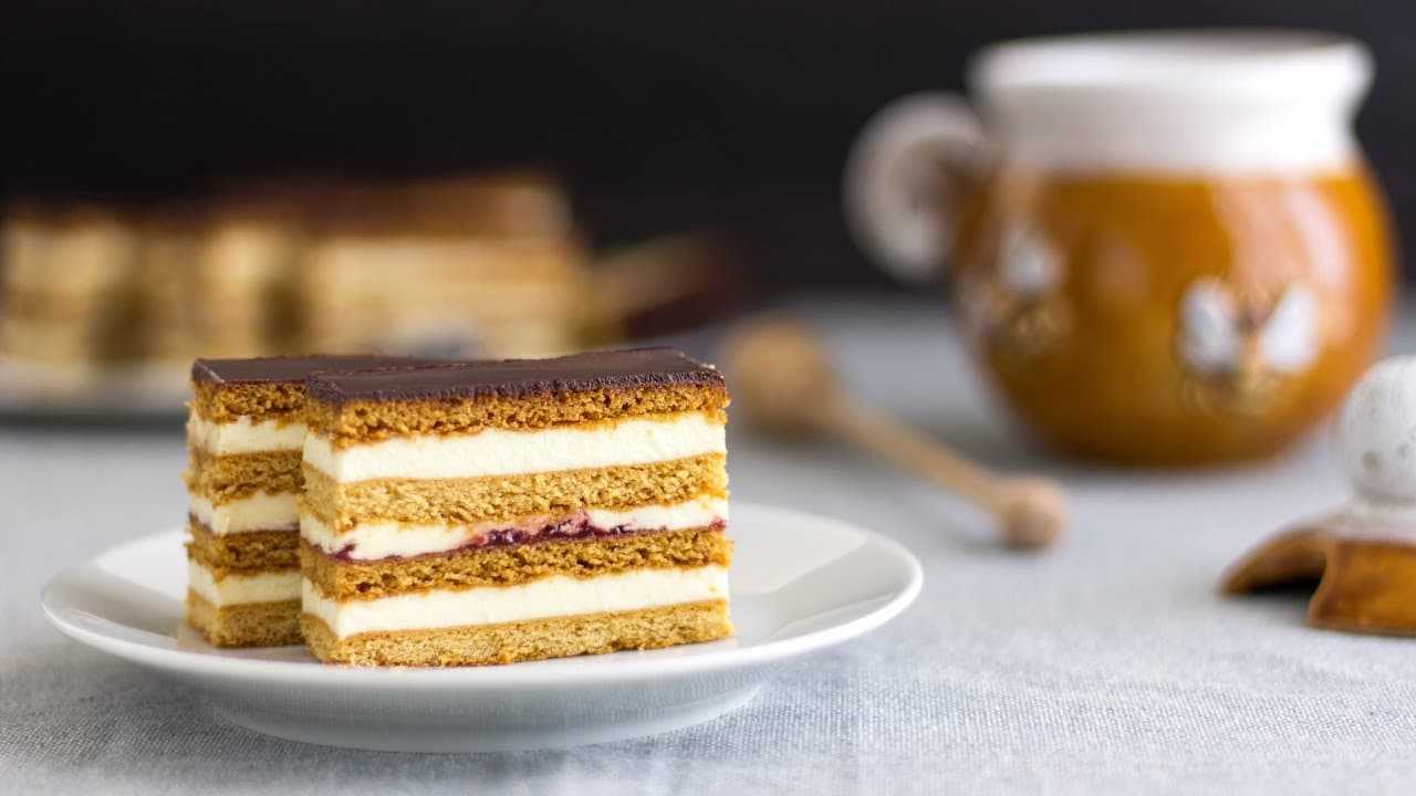 Honey Cake Slices Slovakian Petit Fours Recipe Honey Cake Slices Slovakian Petit Fours Recipe