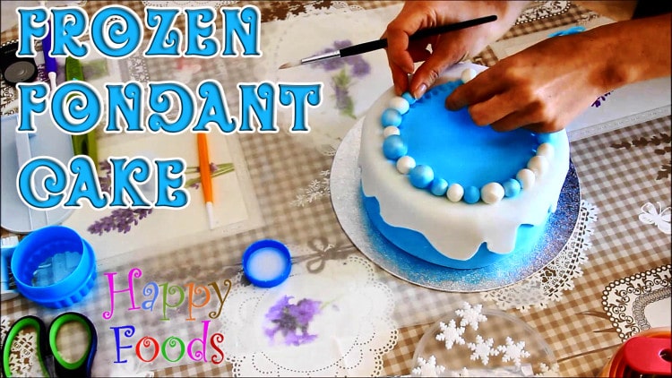 Disney Frozen Fondant Icing Cake | happyfoodstube.com