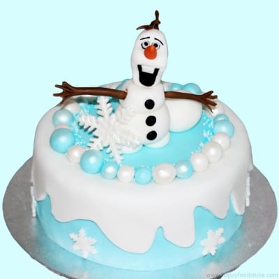 Frozen Snowman Olaf Fondant Icing Cake Topper