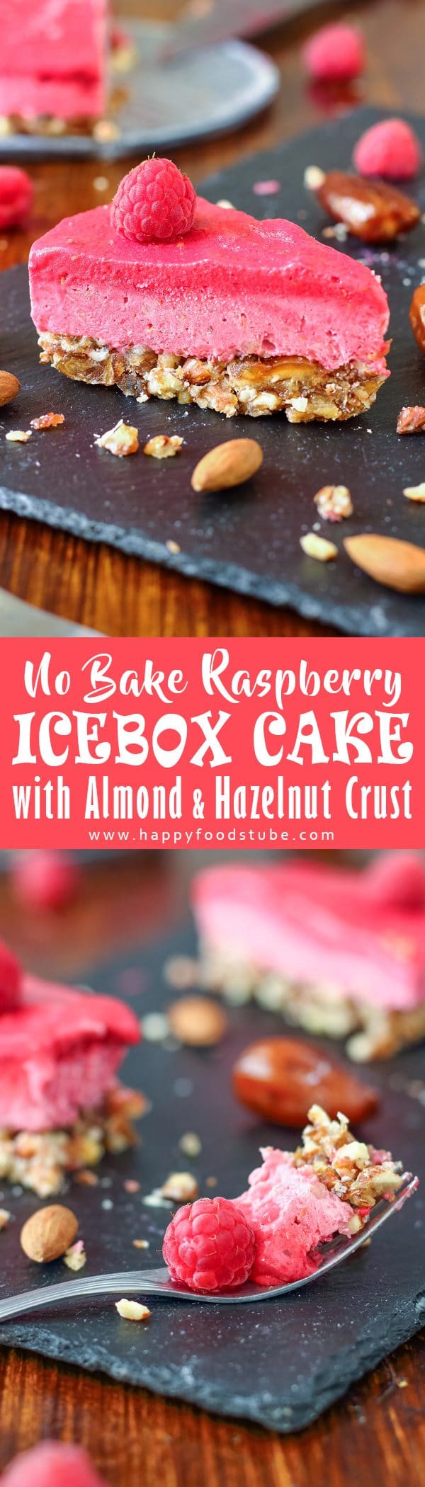 No Bake Raspberry Icebox Cake with Almond and Hazelnut Crust Recipe