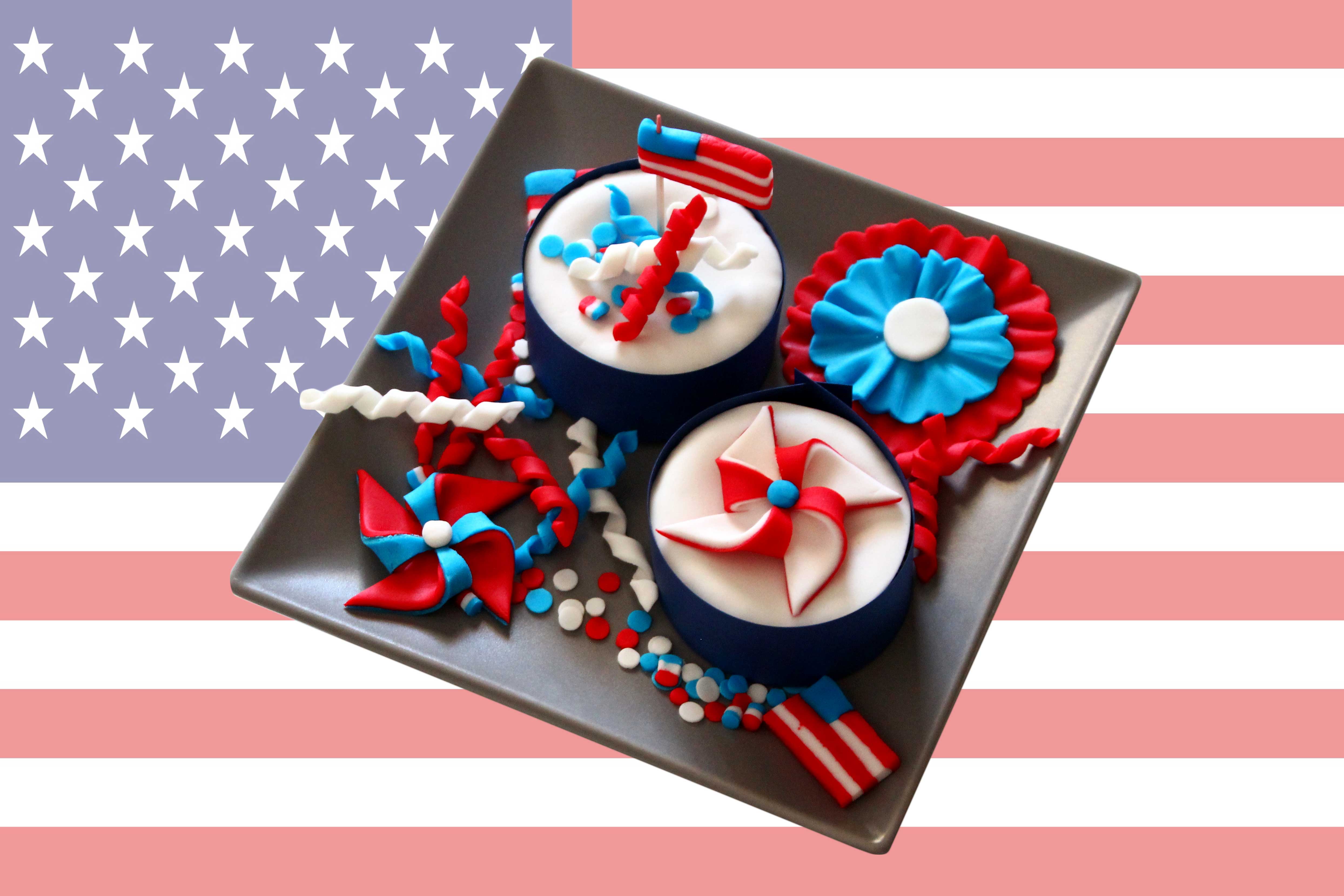 4th of July Independence Day Cupcake Toppers