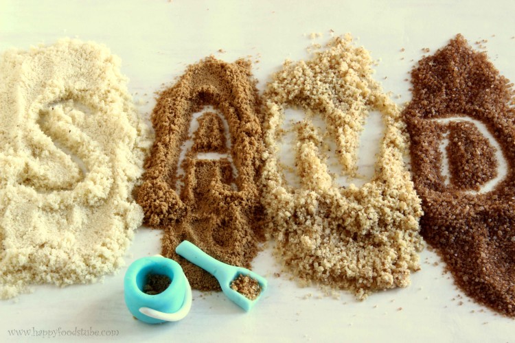 Edible Sand - This tutorial will show you how to make Edible Sand in 4 simple ways. Cake Decorating | happyfoodstube.com