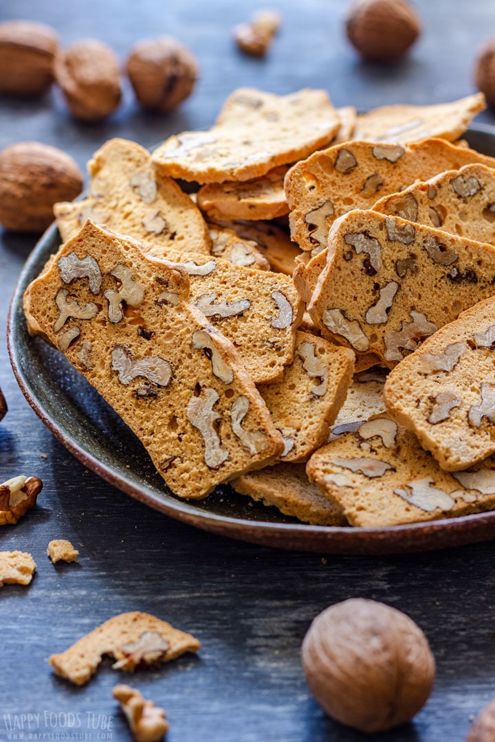 Homemade walnut biscotti