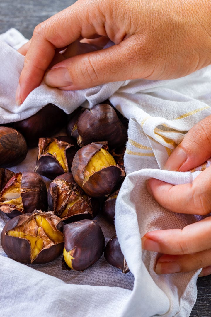 Homemade roasted chestnuts