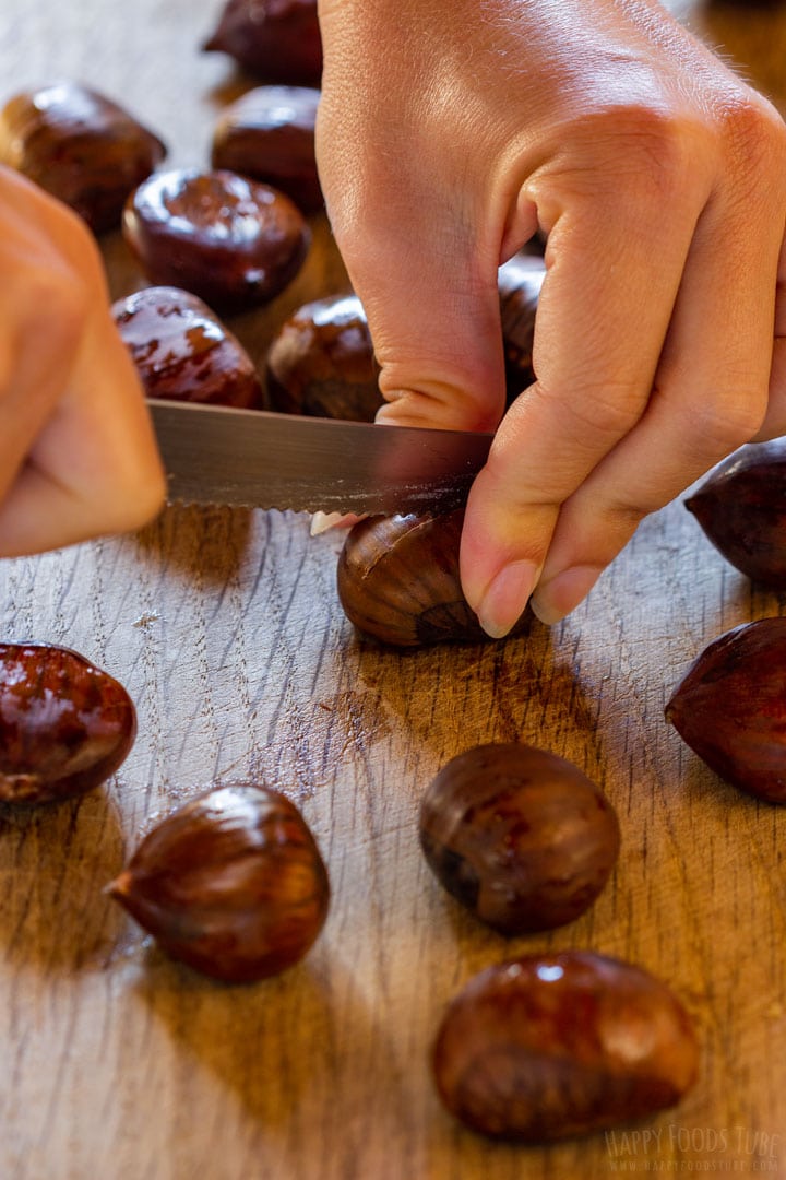 Preparing chestnuts for roasting 1