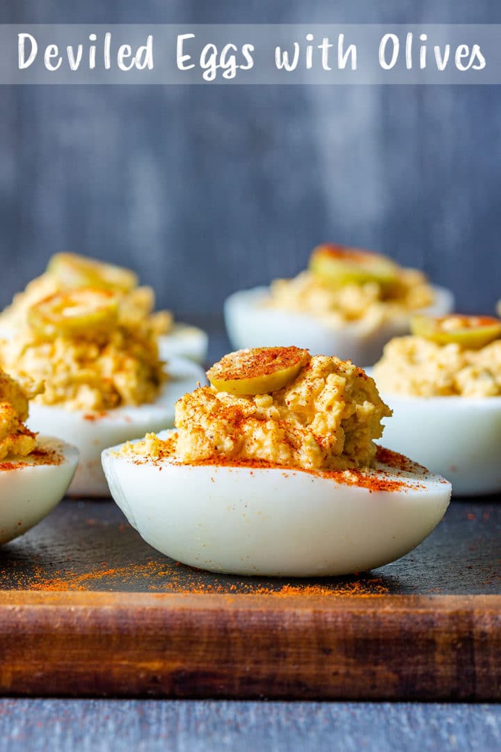 Deviled Eggs with Olives Pin
