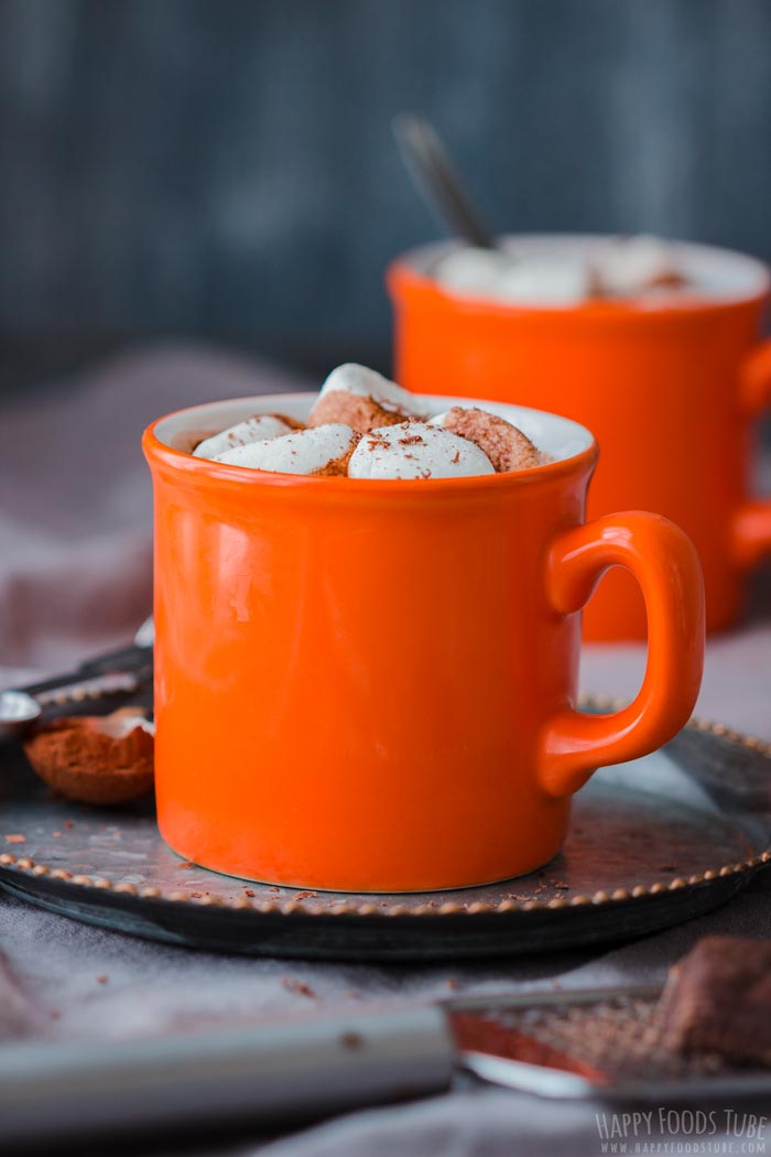 Hot Chocolate Spiked with Rum in the Mug