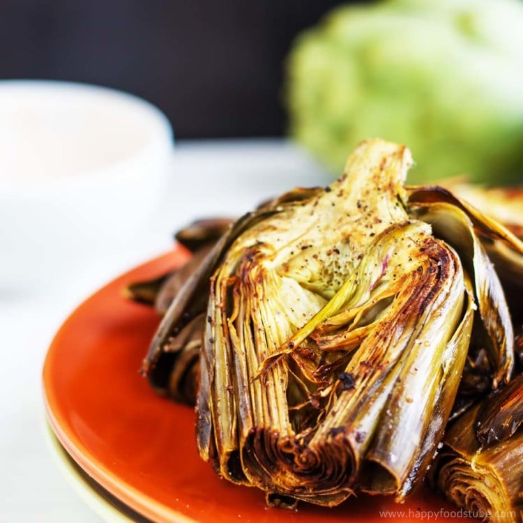 Oven Roasted Artichokes with Garlic Dip