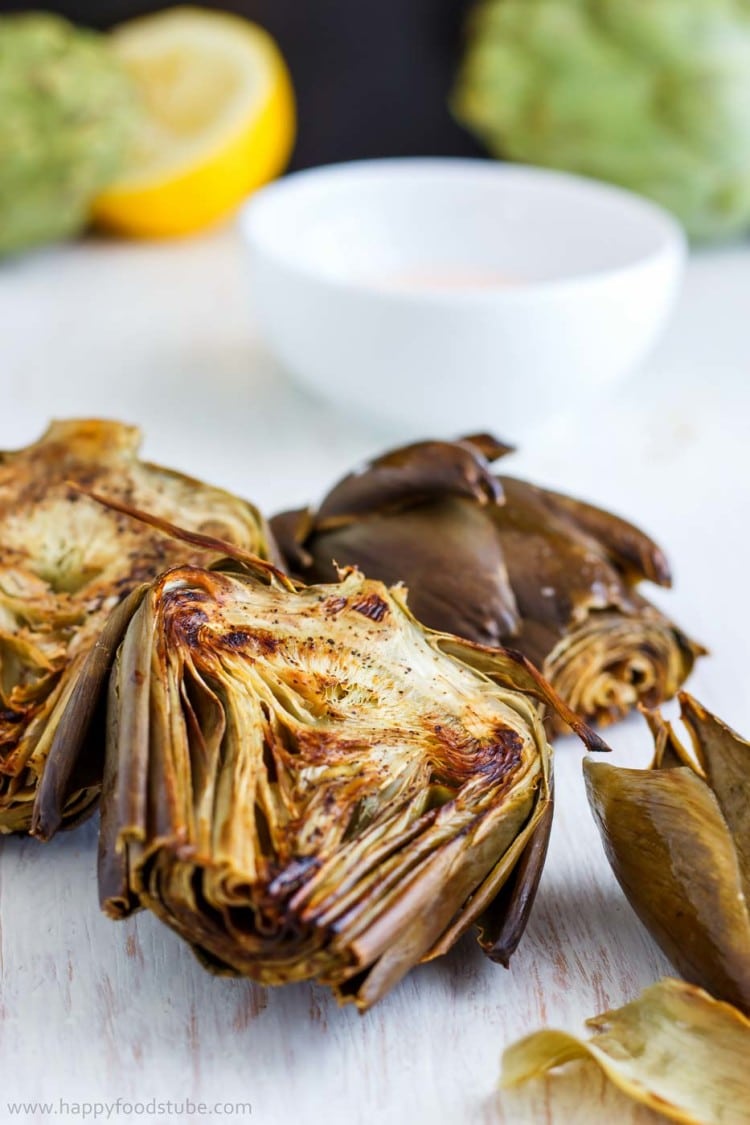 Oven Roasted Artichokes with Garlic Sauce