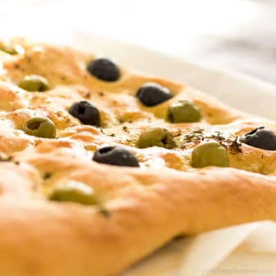 Focaccia Bread with Olives & Thyme