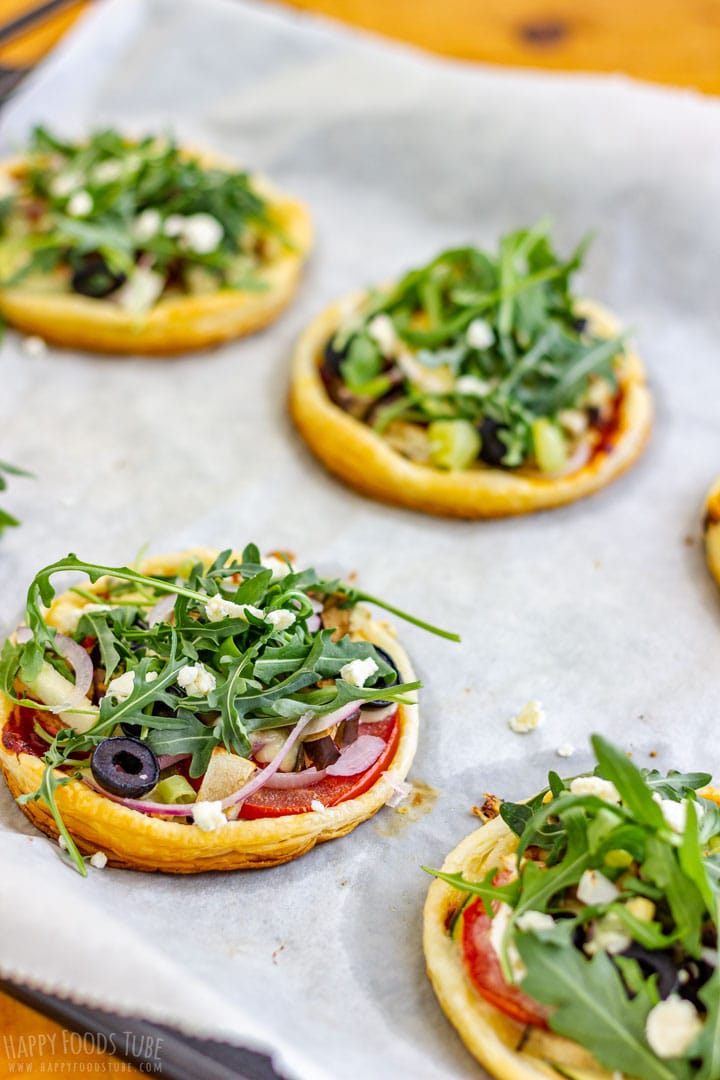 Freshly Baked Vegetarian Puff Pastry Pizzas