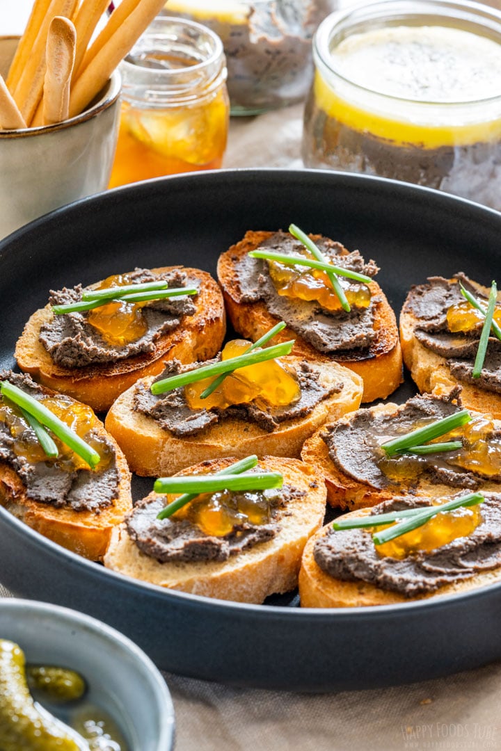 Crostinis with liver pate and jam