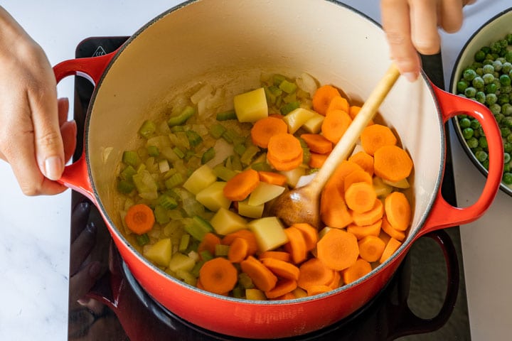 Step two how to make spring vegetable soup at home