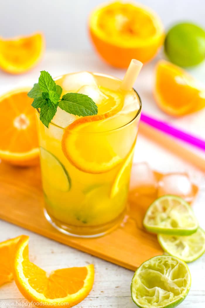 Cuban Orange Mojito Recipe - Ultimate summer cocktail! Only 5 ingredients and super easy to make! | happyfoodstube.com