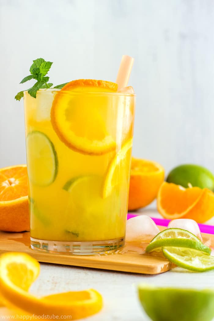 Classic Cuban Mojito Recipe with Orange Twist. | happyfoodstube.com