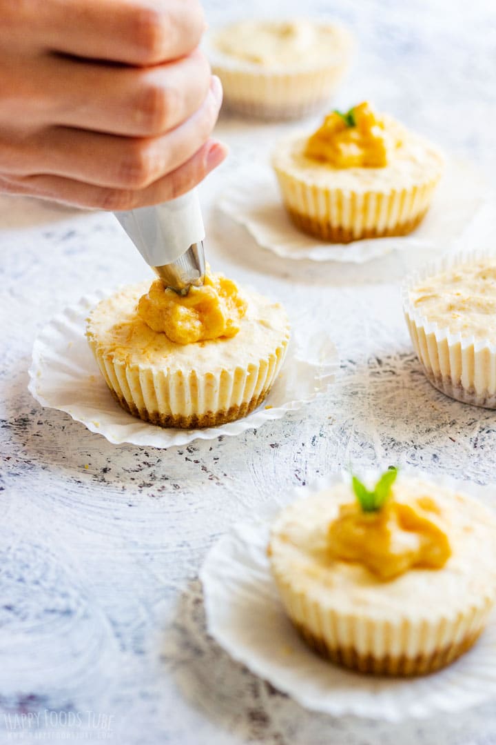 Mini Peach Cheesecakes Recipe - Happy Foods Tube