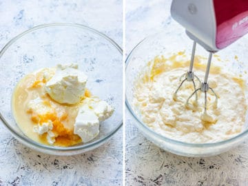 How to make mixture for mini peach cheesecakes