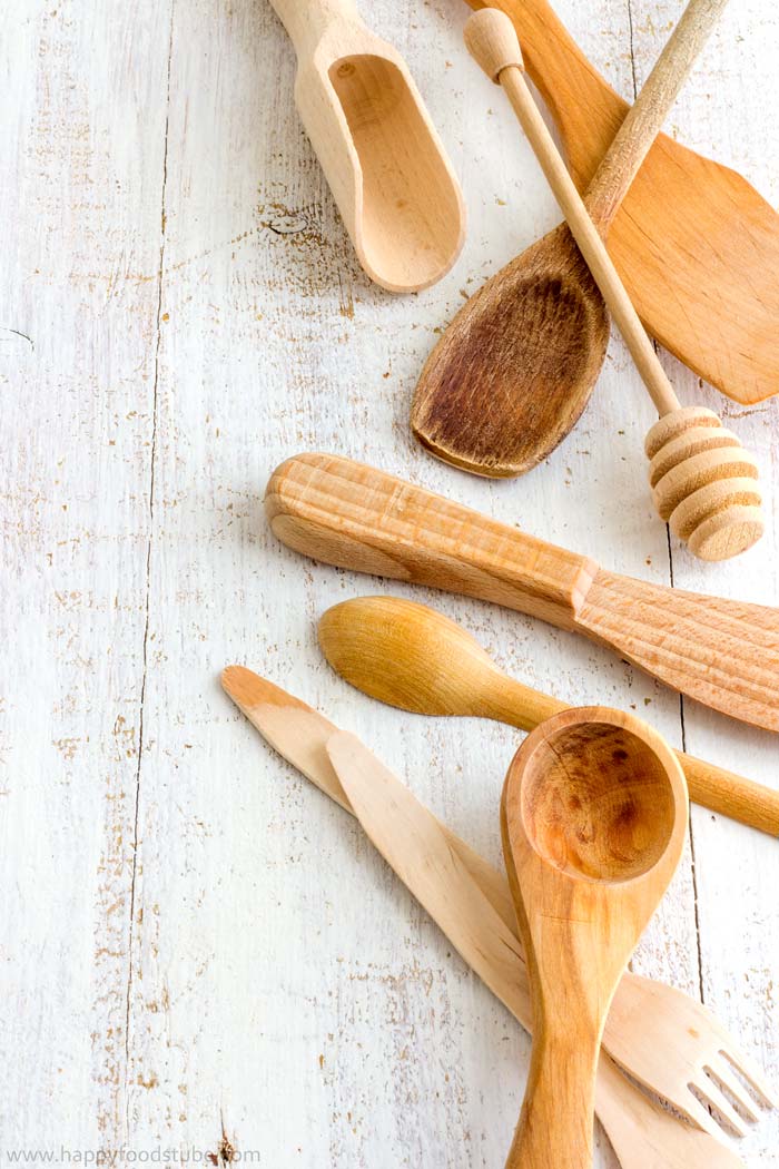 Food Photography Props - Wooden Spoons Forks | happyfoodstube.com