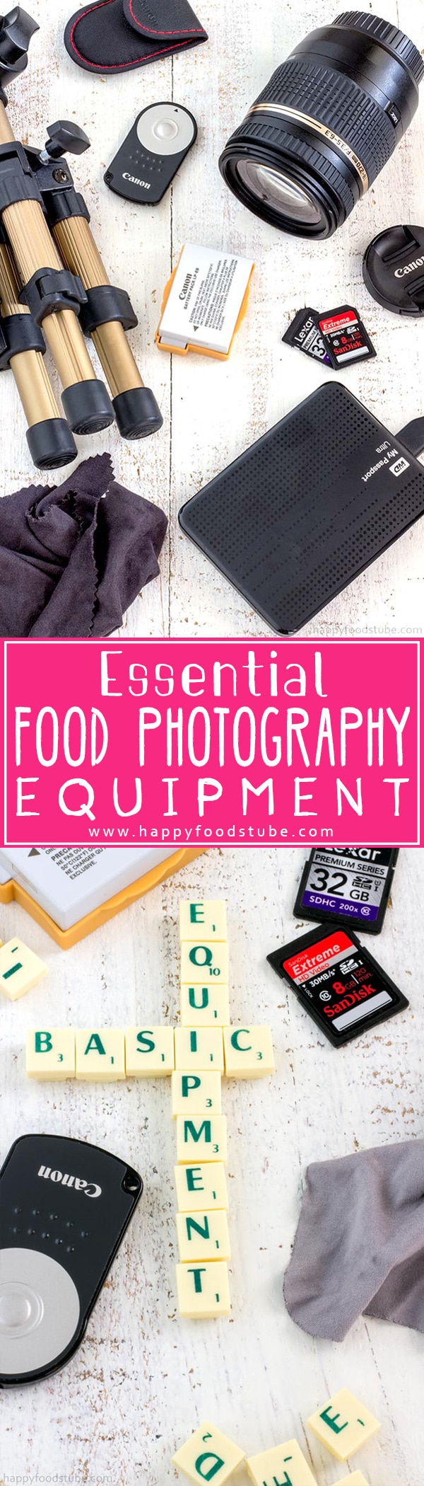 Essential food photography equipment for anyone starting with food photography! 10 basic must-have items I can’t imagine taking photos without! | happyfoodstube.com