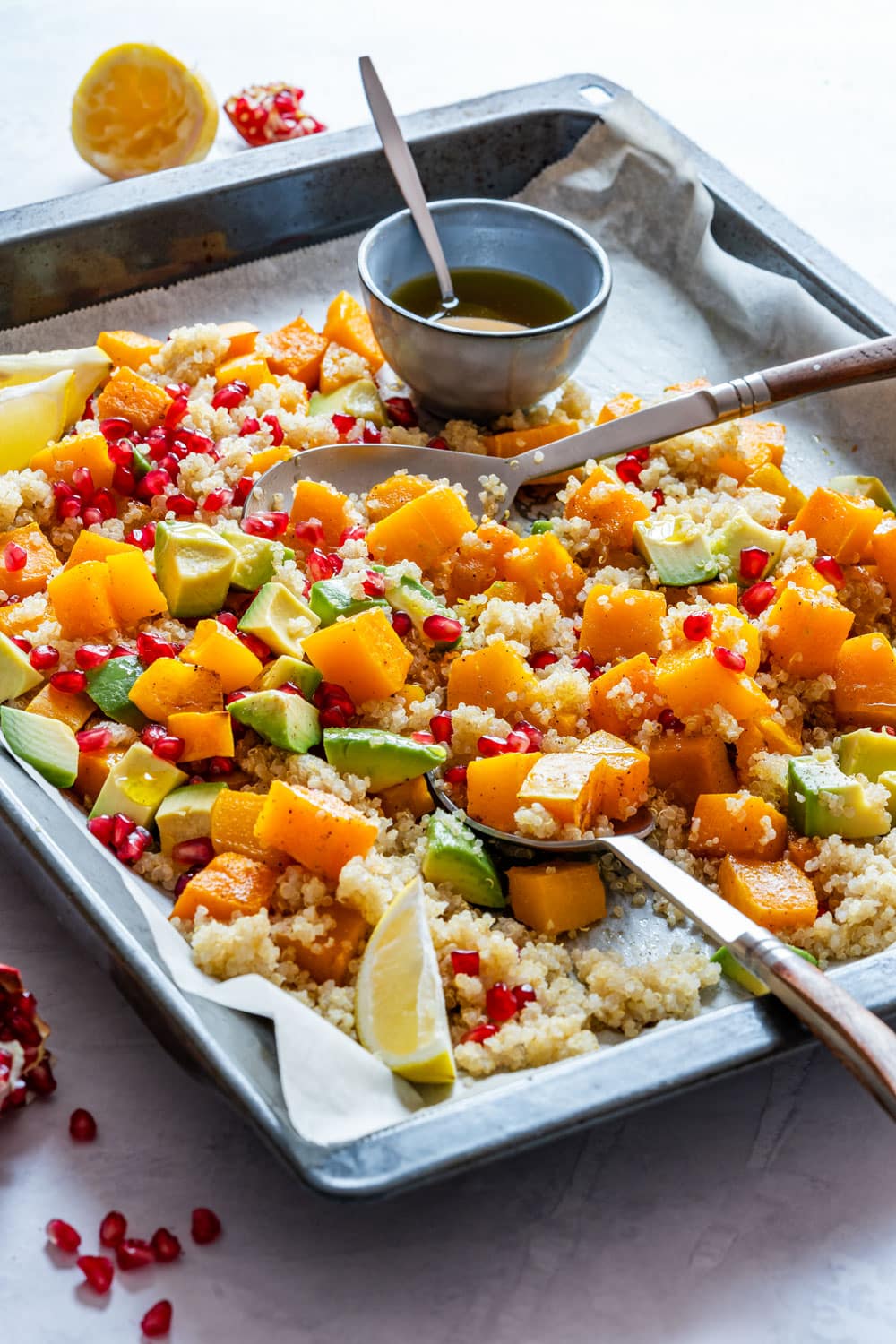 Roasted butternut squash salad, perfect for fall season.