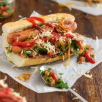 Homemade Gourmet Hot Dog with Bacon and Salsa | happyfoodstube.com