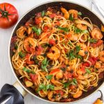 Spicy Shrimp Spaghetti Recipe | happyfoodstube.com