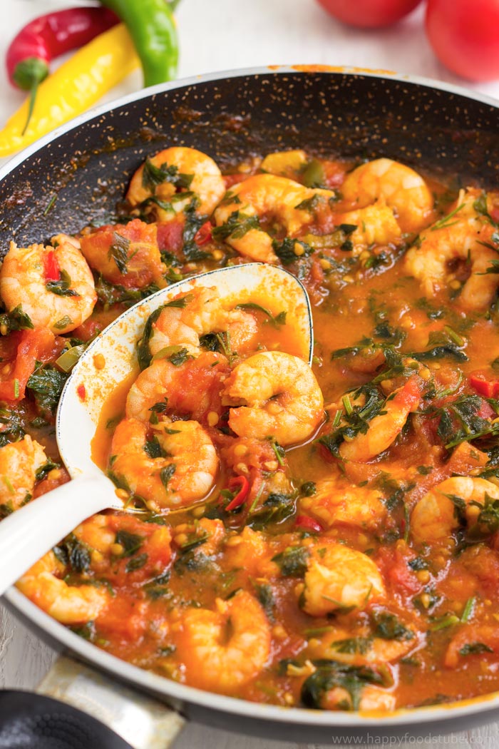 Spicy Shrimp Spaghetti Recipe - HappyFoods Tube