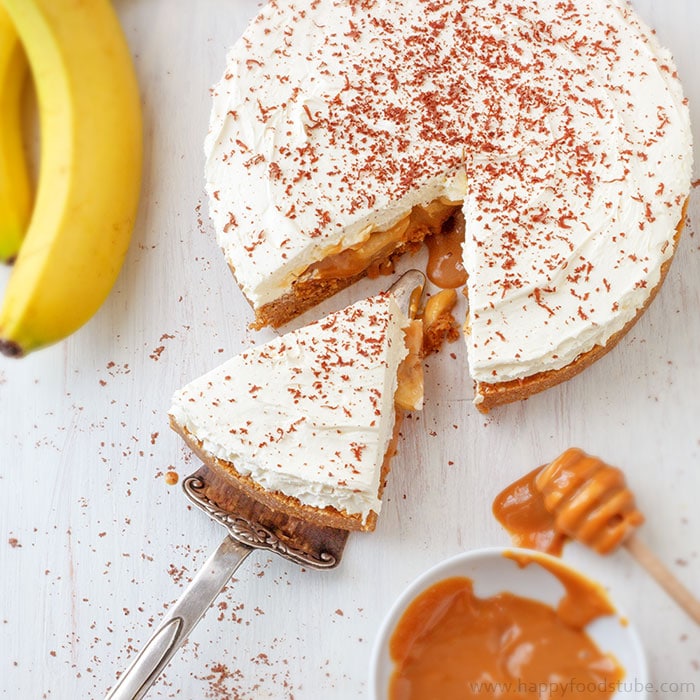 Banana Banoffee Pie - 16 Most Popular Recipes 2016 | happyfoodstube.com