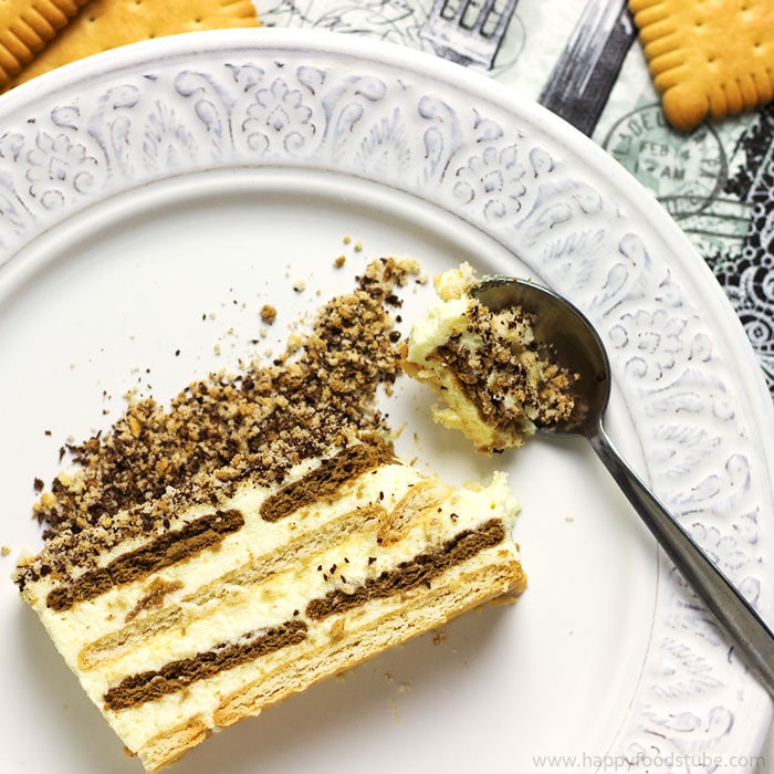 No Bake Biscuit Cake with Pudding Recipe Video Happy No Bake Biscuit Cake with Pudding Recipe Video Happy