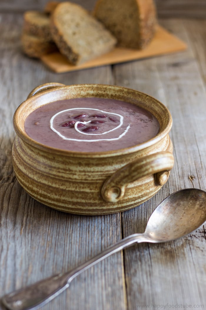 Big Bowl of Red Bean Soup on the Table