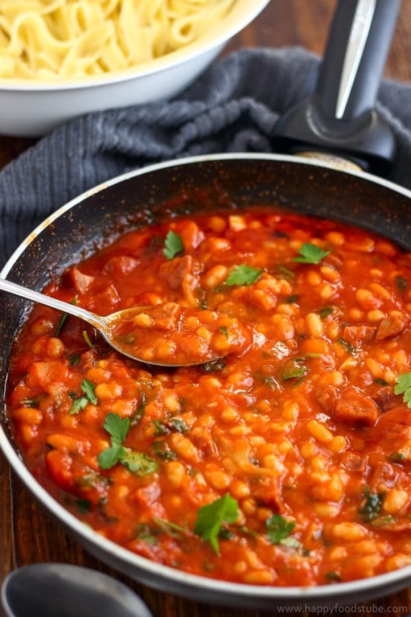 10Minute Baked Bean Pasta Sauce Recipe Happy Foods Tube