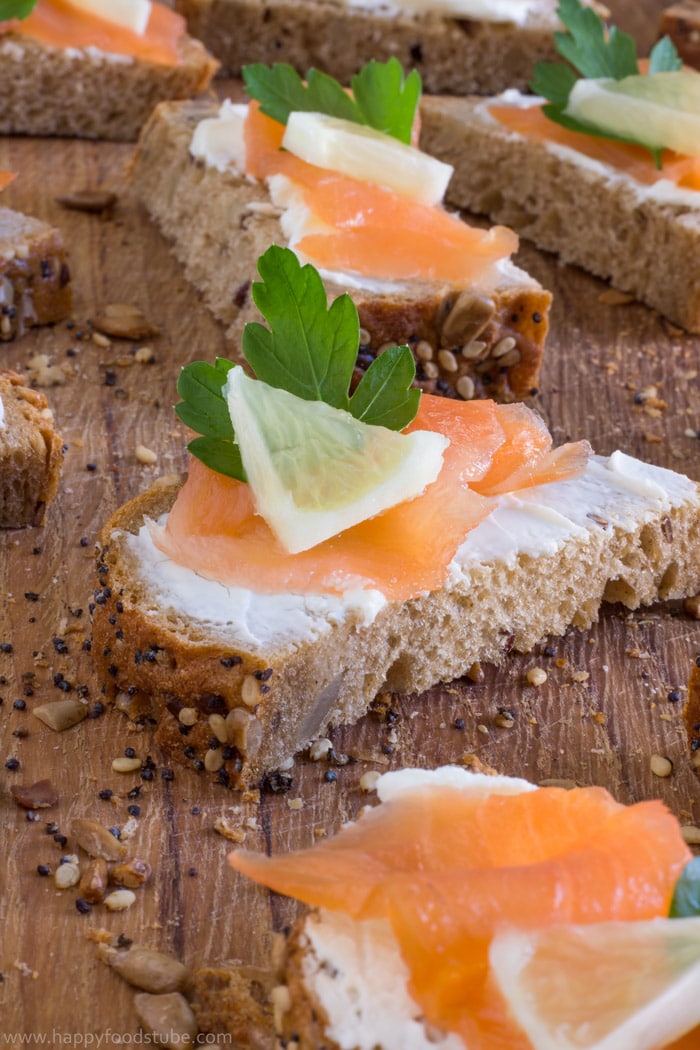 Smoked Salmon and Cream Cheese Canapes - Julia's Cuisine