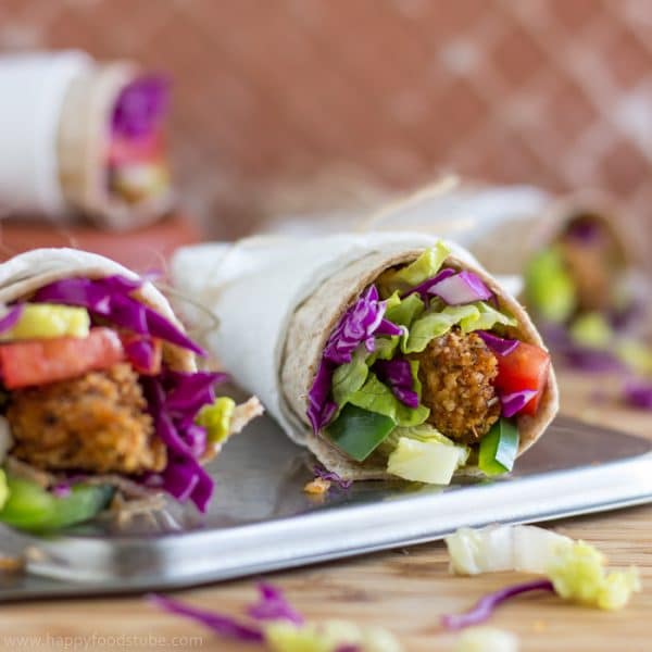 Whole Wheat Crispy Popcorn Chicken Wrap