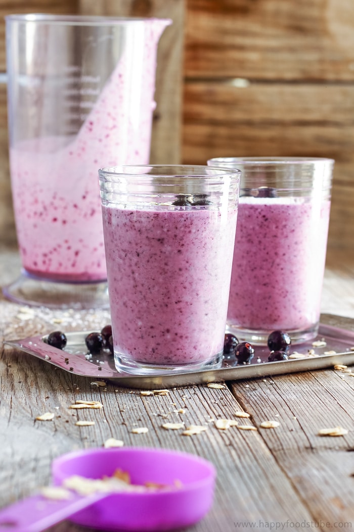 Blueberry Coconut Milk Smoothie with Oats Pic