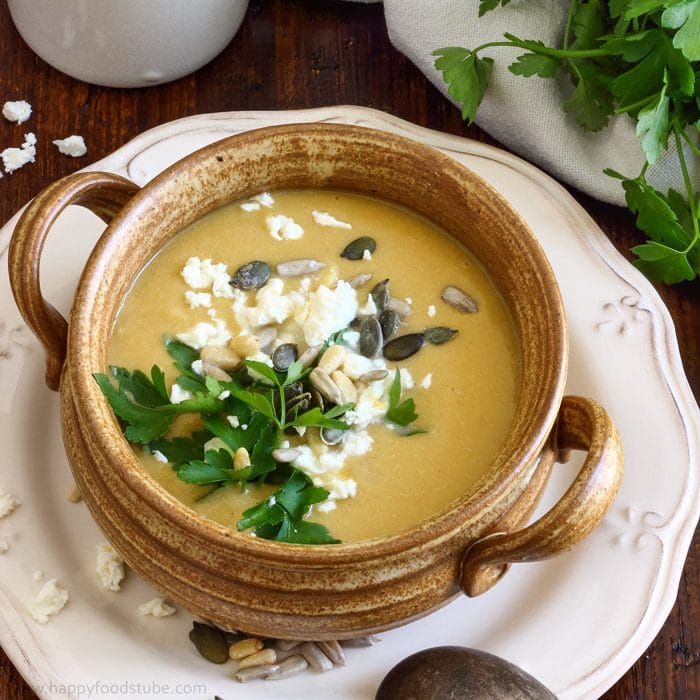 Creamy Chickpea Soup with Coconut and Feta Photo