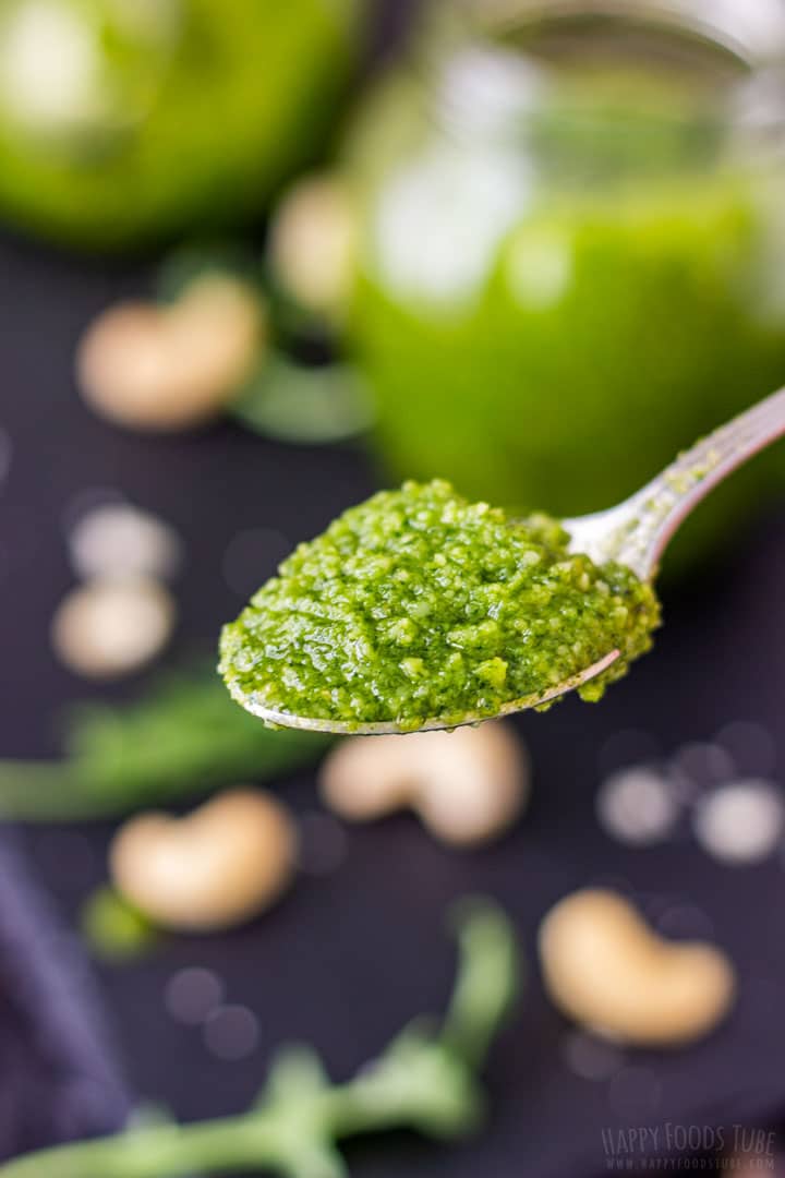 Spoonful of smooth pesto