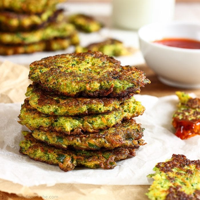 Fluffy Carrot Broccoli Fritters