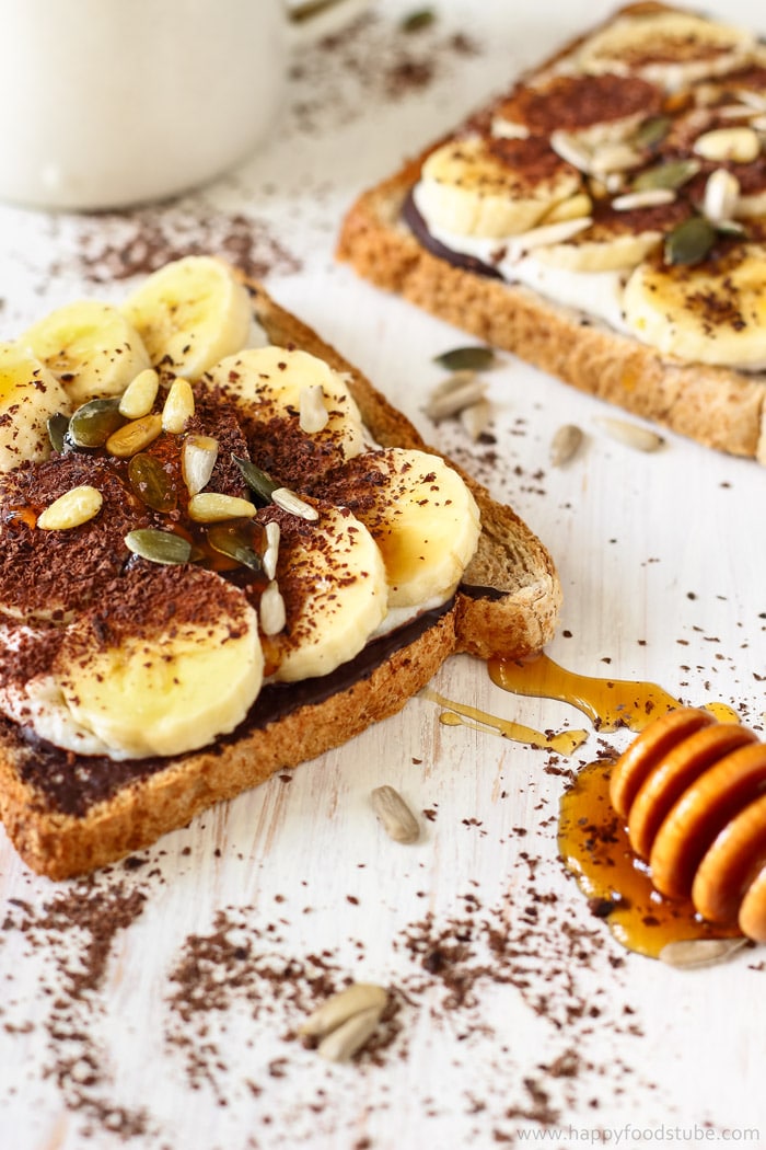 Ricotta Chocolate Banana Toast with Seeds Pictures