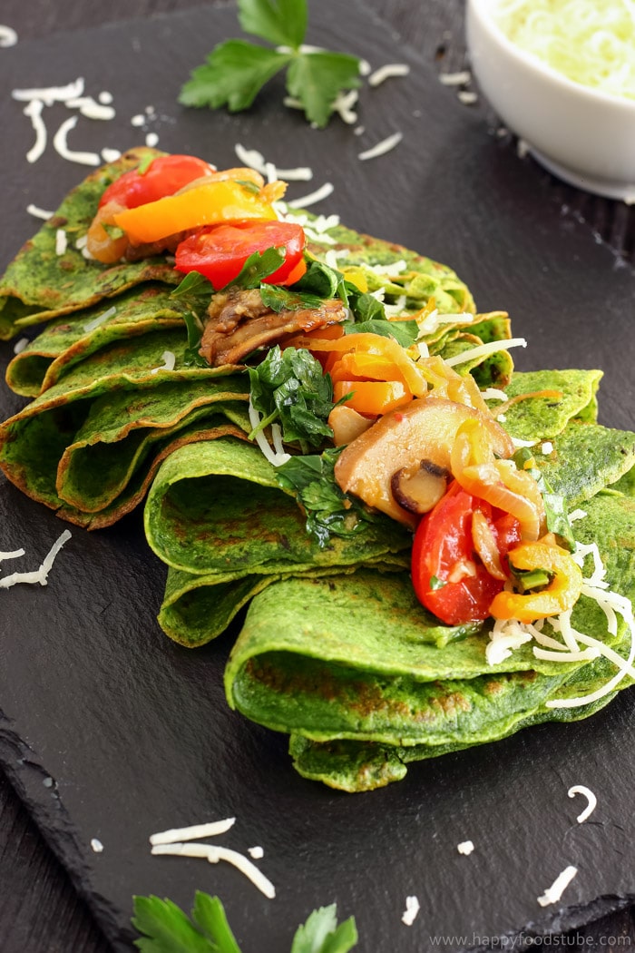 Spinach Crepes with Pan-Roasted Vegetables Pic