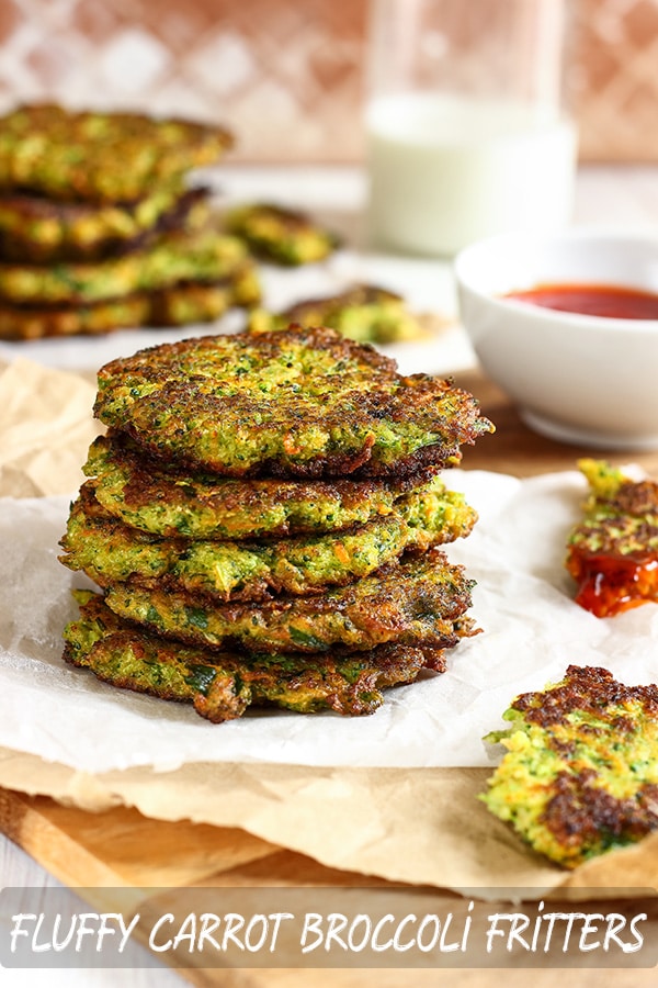 Fluffy Carrot Broccoli Vegetarian Fritters Recipe