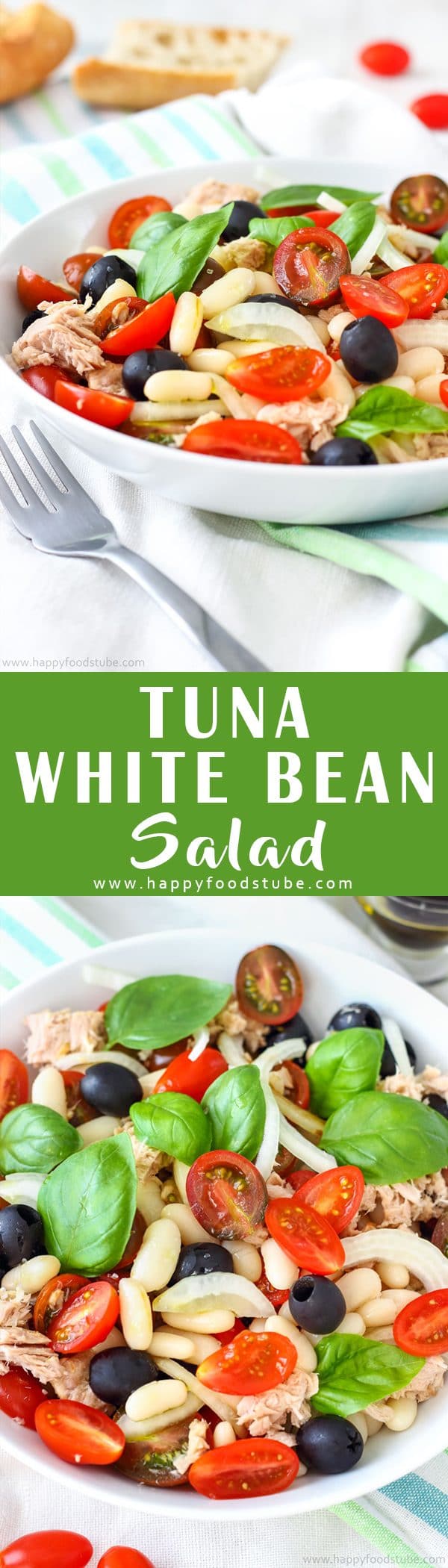 Tuna White Bean Salad Recipe Collage