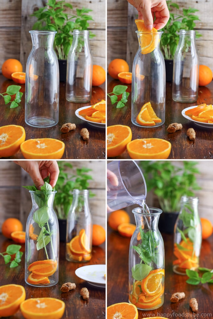 Orange Basil Infused Water Collage