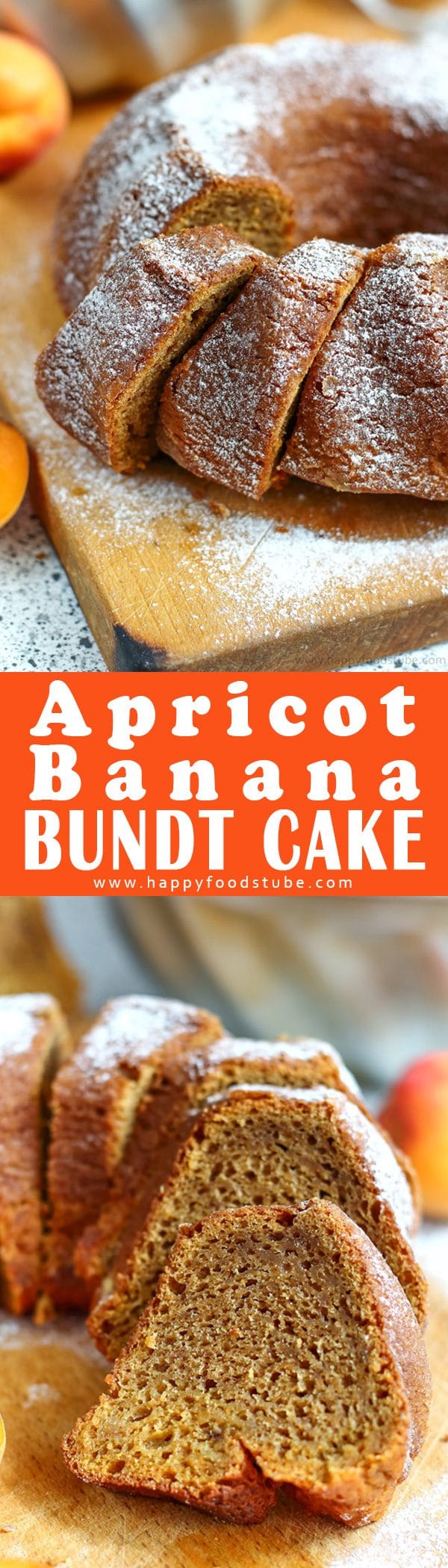 Apricot Banana Bundt Cake Recipe Collage
