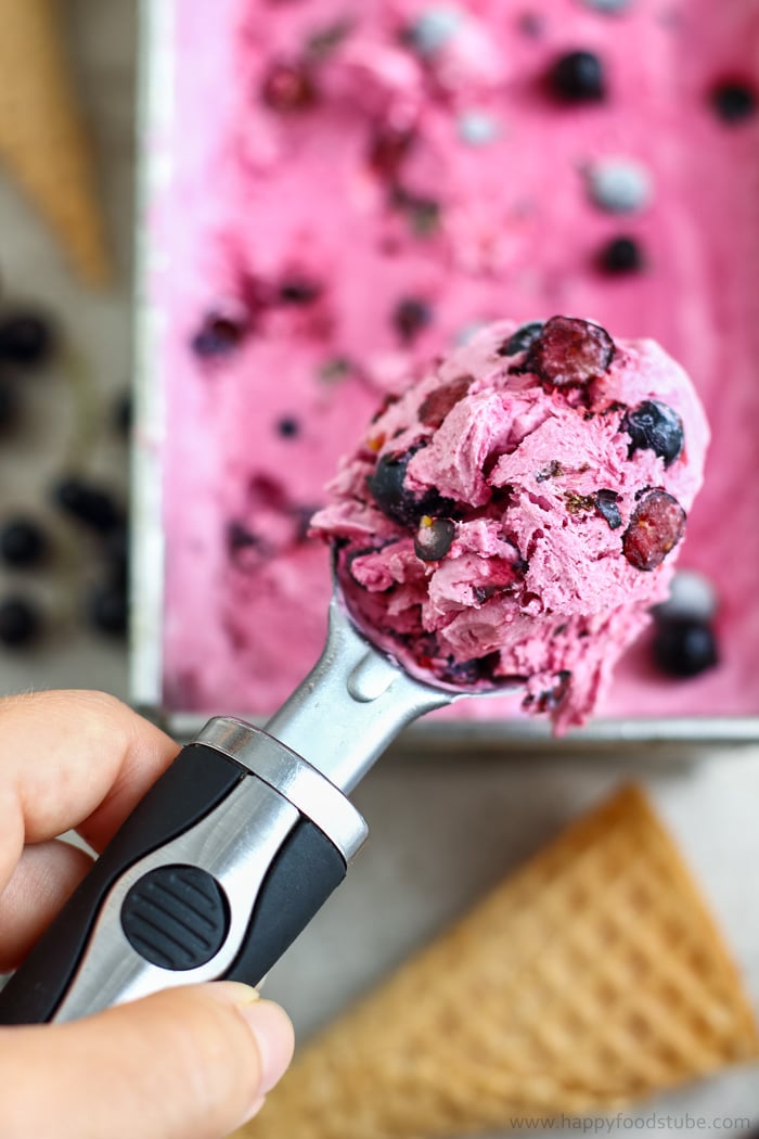 Blackcurrant Ice Cream Scoop Picture