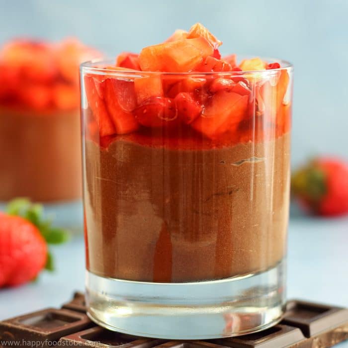 Chocolate Nutella Mousse with Strawberries