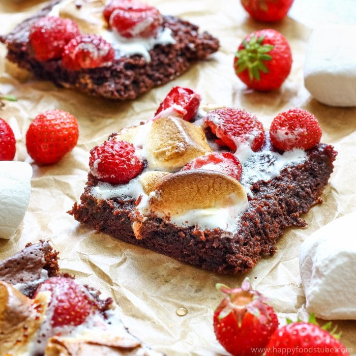 Strawberry Marshmallow Brownies Image