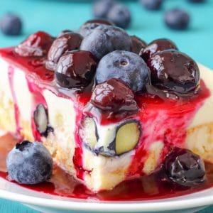 White Chocolate Waffle Cake with Blueberries Image