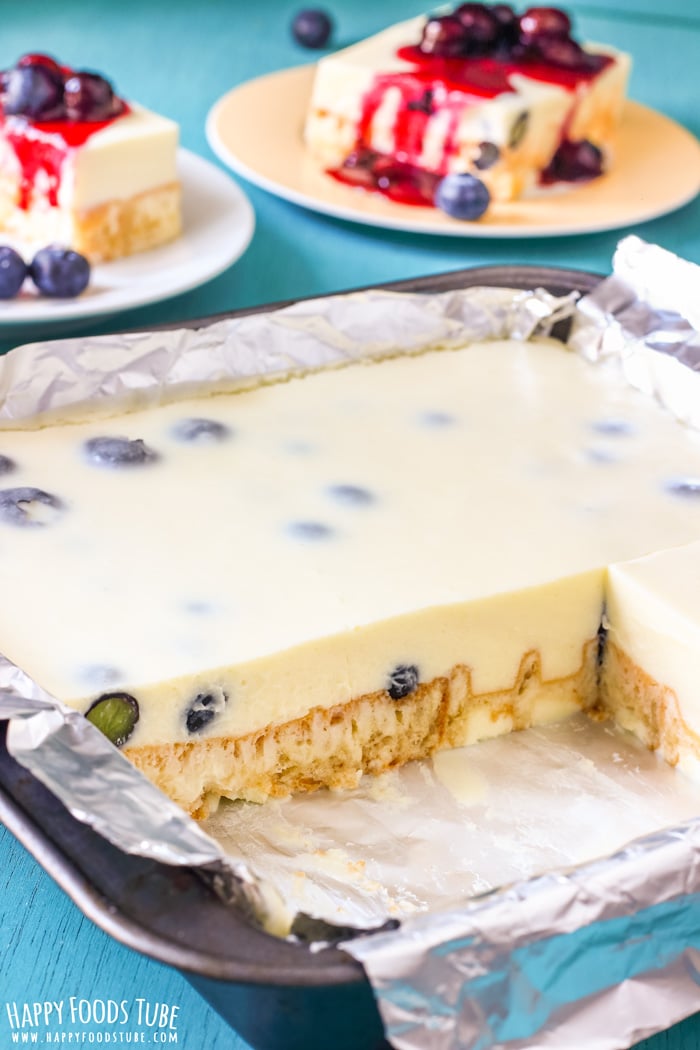 White Chocolate Waffle Cake with Blueberries Pics